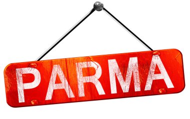 Parma, 3d render, işareti asılı kırmızı