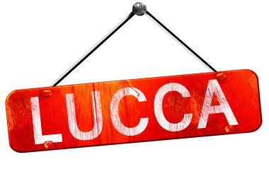 Lucca, 3d render, işareti asılı kırmızı