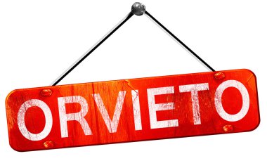 Orvieto, 3d render, işareti asılı kırmızı