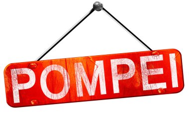 Pompei, 3d render, işareti asılı kırmızı