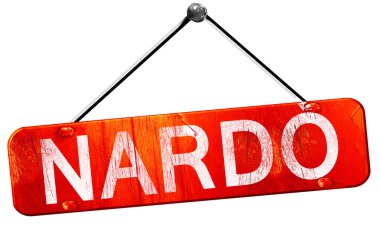 Nardo, 3d render, işareti asılı kırmızı