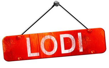 Lodi, 3d render, işareti asılı kırmızı