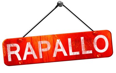 Rapallo, 3d render, işareti asılı kırmızı