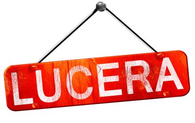 Lucera, 3d render, işareti asılı kırmızı