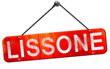 Lissone, 3d render, işareti asılı kırmızı