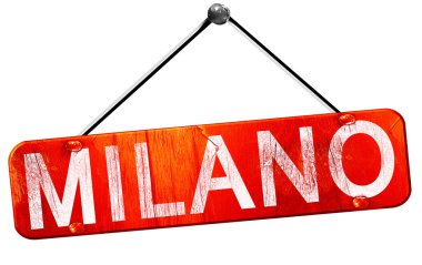 Milano, 3d render, işareti asılı kırmızı