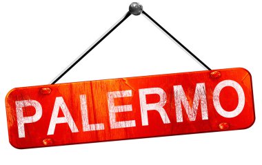 Parlermo, 3d render, işareti asılı kırmızı