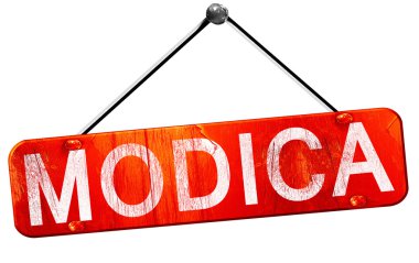 Modica, 3d render, işareti asılı kırmızı