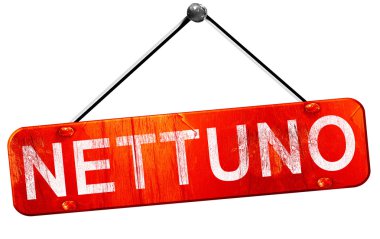 Nettuno, 3d render, işareti asılı kırmızı
