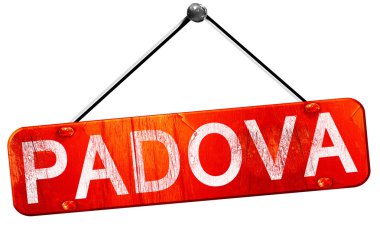 Padova, 3d render, işareti asılı kırmızı