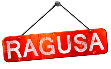 Ragusa, 3d render, işareti asılı kırmızı