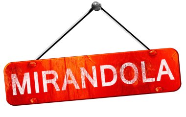 Mirandola, 3d render, işareti asılı kırmızı