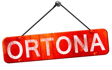 Ortona, 3d render, işareti asılı kırmızı