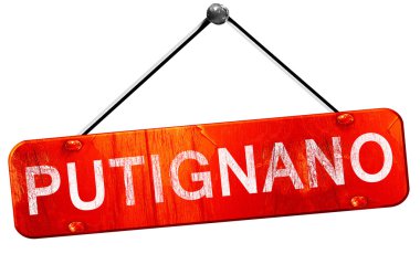 Putignano, 3d render, işareti asılı kırmızı