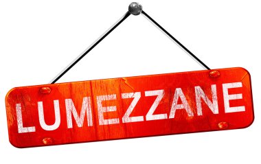 LUMEZZANE, 3d render, işareti asılı kırmızı