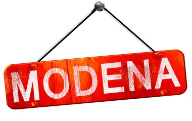 Modena, 3d render, işareti asılı kırmızı