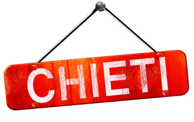 Chieti, 3d render, işareti asılı kırmızı