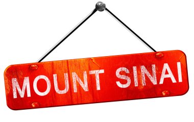 Mount sinai, 3d render, bir kırmızı işaret asılı