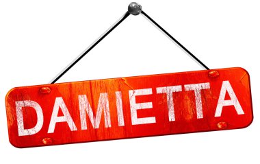 Dimyat, 3d render, işareti asılı kırmızı