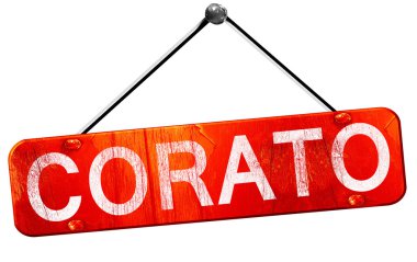 Corato, 3d render, işareti asılı kırmızı