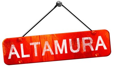 Altamura, 3d render, işareti asılı kırmızı