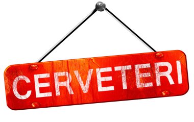 Cerveteri, 3d render, kırmızı asılı işareti