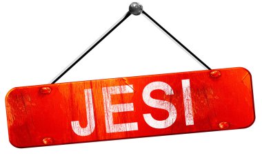 Jesi, 3d render, işareti asılı kırmızı