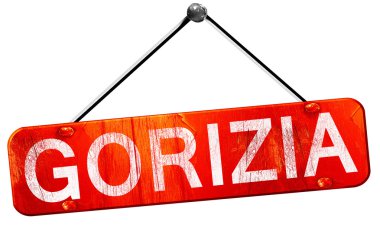 Gorizia, 3d render, işareti asılı kırmızı