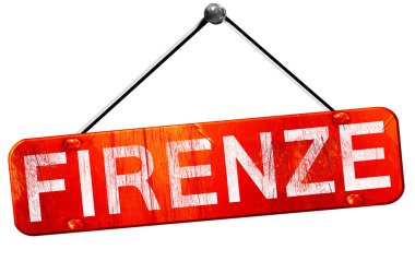 Firenze, 3d render, kırmızı asılı işareti