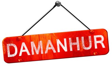 damanhur, 3D rendering, a red hanging sign