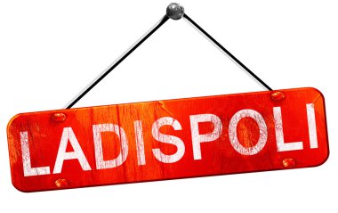 Ladispoli, 3d render, işareti asılı kırmızı