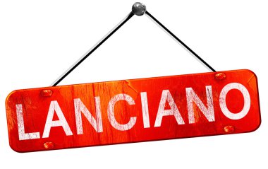 Lanciano, 3d render, işareti asılı kırmızı