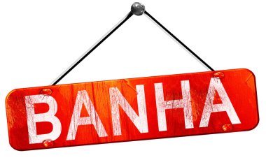 banha, 3d render, işareti asılı kırmızı