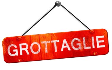 Grottaglie, 3d render, işareti asılı kırmızı