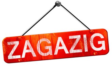 Zagazig, 3d render, işareti asılı kırmızı