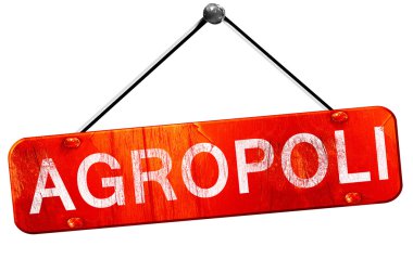 Agropoli, 3d render, işareti asılı kırmızı