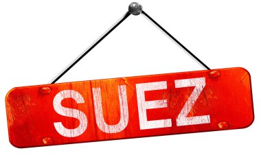 Süveyş, 3d render, işareti asılı kırmızı