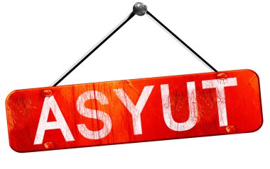 Asyut, 3d render, işareti asılı kırmızı