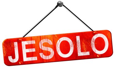 Jesolo, 3d render, işareti asılı kırmızı