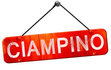 Ciampino, 3d render, işareti asılı kırmızı