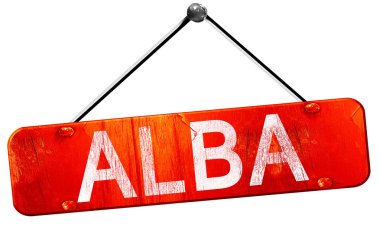 Alba, 3d render, işareti asılı kırmızı