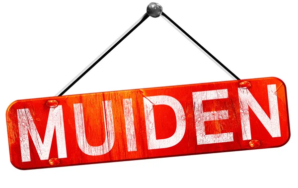 Muiden, 3d render, işareti asılı kırmızı