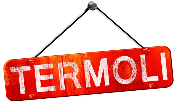 Termoli, 3d render, işareti asılı kırmızı