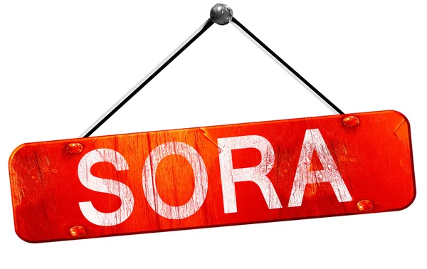 Sora, 3d render, işareti asılı kırmızı