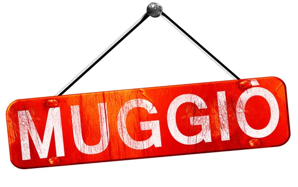 Muggio, 3d render, işareti asılı kırmızı