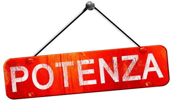 Potenza, 3d render, işareti asılı kırmızı