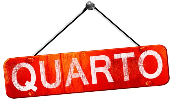 Quarto, 3d render, işareti asılı kırmızı