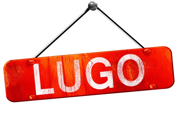 Lugo, 3d render, işareti asılı kırmızı