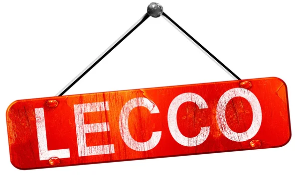 Lecco, 3d render, işareti asılı kırmızı