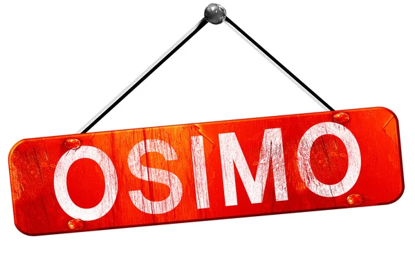 Osimo, 3d render, işareti asılı kırmızı